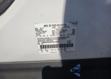 2019 Ford Explorer Police Interceptor из США, поврежденный, VIN 1FM5K8AR6KGB22427